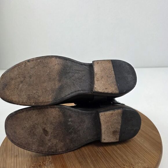 Frye Harness Boots Shoes Womens Size 6.5 Black Leather Studded Moto Western Zip - Picture 12 of 15